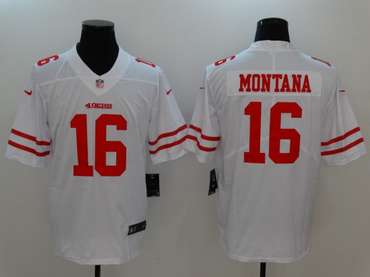 Men San Francisco 49ers #16 Montana White Nike Vapor Untouchable Limited NFL Jerseys->->NFL Jersey